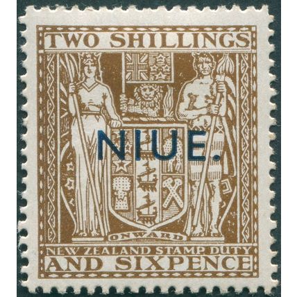Niue 1945 2s 6d deep brown Postal Fiscal SG83 unused