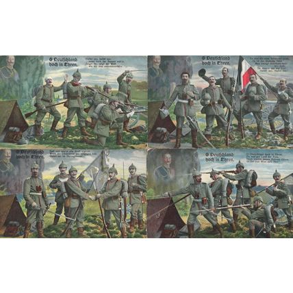 Ering Bavaria German Hoch In Ehren 4x WW1 Sent From Soldier Postcard s