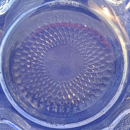 FIRNA Indonesia GLASS BOWL Candy Dish Nut Box Hearts Roses 7"