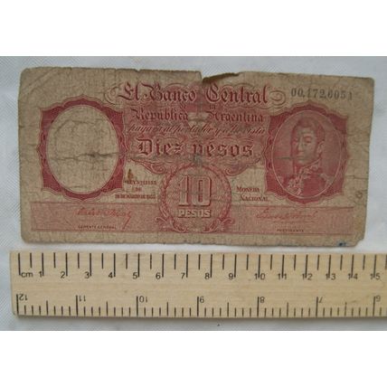 1935 Il Banco Central Republica Argentina Diez 10 pesos note