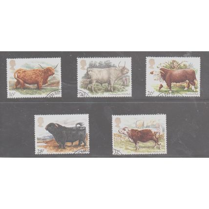 British Cattle 1984 SG 1240-1244 used unmounted (ES0144)
