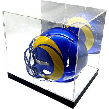 LED Lights Full Size Football Helmet Sneaker Mirror Memorabilia Storage Box Acry