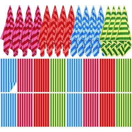 Redbaker 16 Packs 72 X 36 Inches Oversized Beach Towel Bulk Extra Large Pool Tow