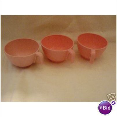 1982 Vintage Fisher Price Three Light Pink Tea Cups