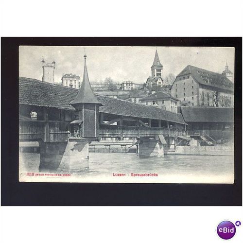 Switzerland LUZERN Spreuerbrucke Postcard by Photoglob (658)
