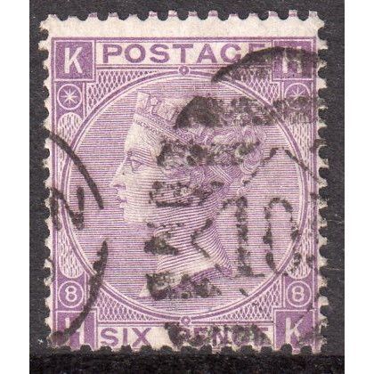 1867 Sg109 6d MAUVE plate 8 very fine used (H K) U111