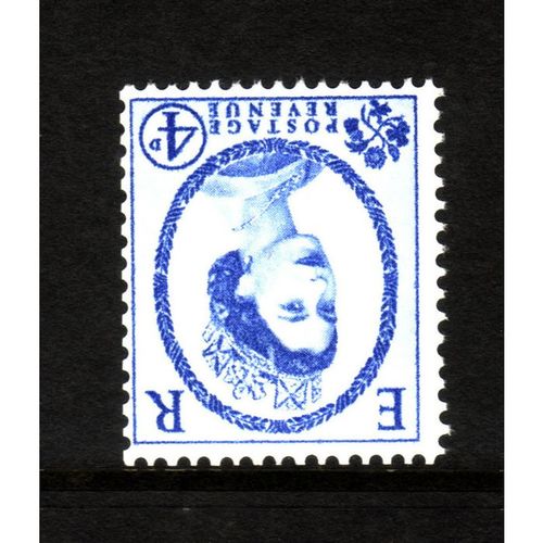 GREAT BRITAIN 1958 SG 576i 4d ULTRAMARINE WMK INVERTED M / MINT