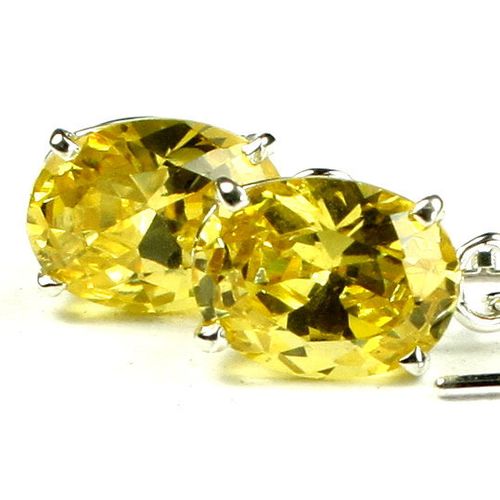 Golden Yellow CZ, 925 Sterling Silver Threader Earrings, SE003