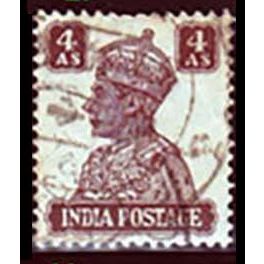 India 1941 King George VI 4A Used Stamp.