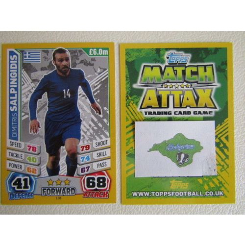 Match Attax 2014 Brasil World Cup Football Cards132-139 G Variants (EB2)