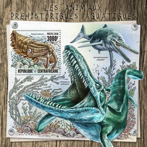 CENTRAL AFRICA 2016 SHEET MNH PREHISTORIC WATER ANIMALS DINOSAURS DINOSAURES 5A