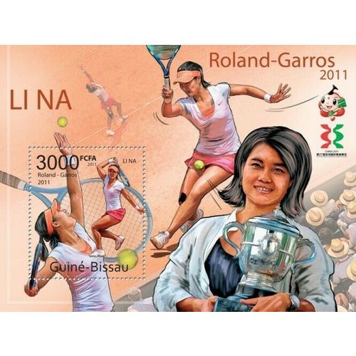 GUINE BISSAU 2011 SHEET MNH LI NA ROLAND GARROS TENNIS TENIS SPORTS DEPORTES 4A
