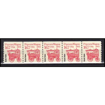 2261 16.7c Popcorn Wagon Very Fine MNH Dry Gum PNC 1/5 X3299