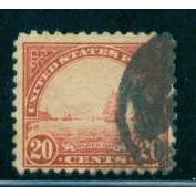Used 567 20c Golden Gate Barely Clears A16172