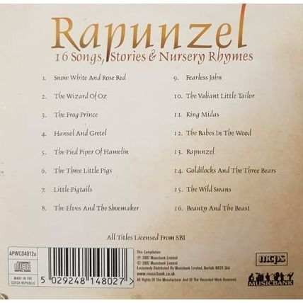 Rapunzel CD Audio Book CD 16 Songs Stories & Nursery Rhymes Childrens Kids