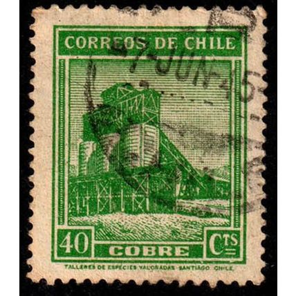 Chile 1942 Industry Cobre 40c Used Stamp