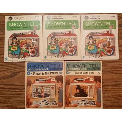 LOT of 8: Show N Tell Children Classics & History Records & Film Strips FREE SH