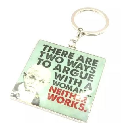 Grump Old Man Keyring Metal 10 CM There are Two Ways to Argue with a Woman Gift