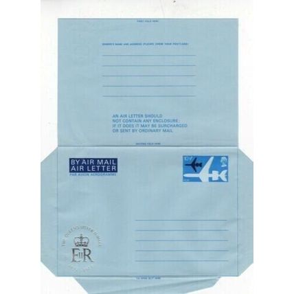 GB Aerogramme 10.5p 1977 Silver Jubilee Unused Silver embossed VGC