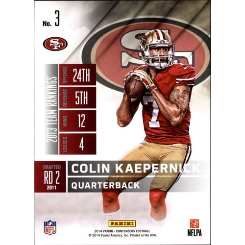 2014 Football Panini Contenders Colin Kaepernick