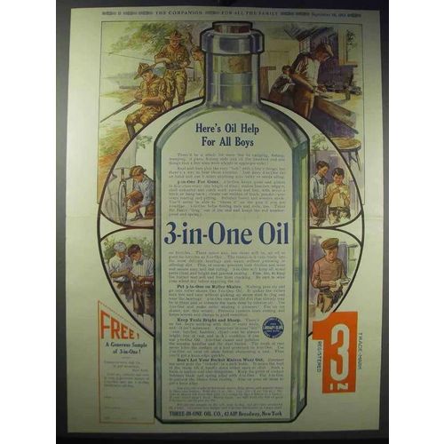 1913 3-in-One Oil Ad - Help for All Boys