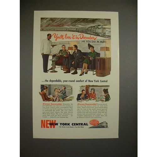 1947 New York Central Train Ad - Love it in December