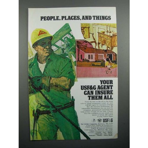 1969 USF&G Insurance Ad - Places and Things