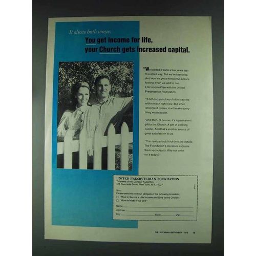 1979 United Presbyterian Foundation Ad - You Get Income
