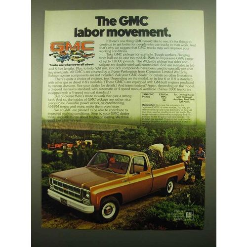 1980 GMC Pickup Ad - The GMC Labor Movement