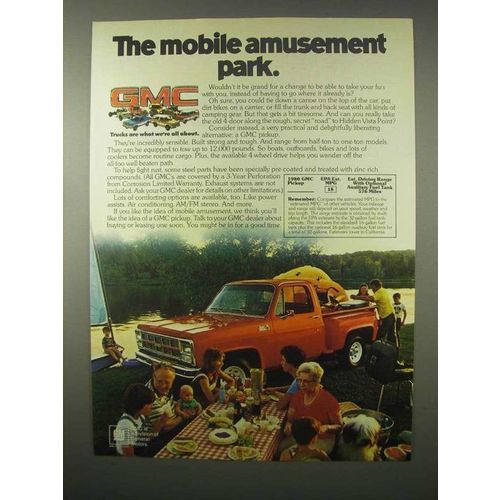 1980 GMC Pickup Truck Ad - Mobile Amusement Park