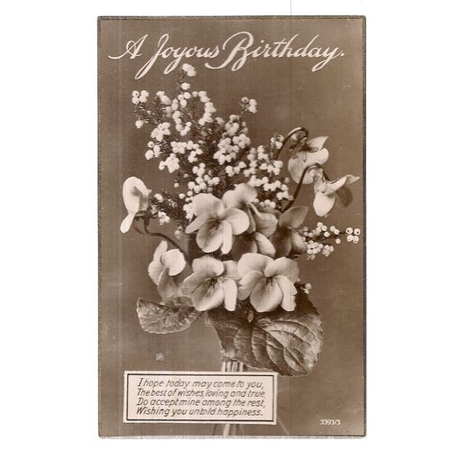 A JOYOUS BIRTHDAY .used vintage postcard 1928 postmark