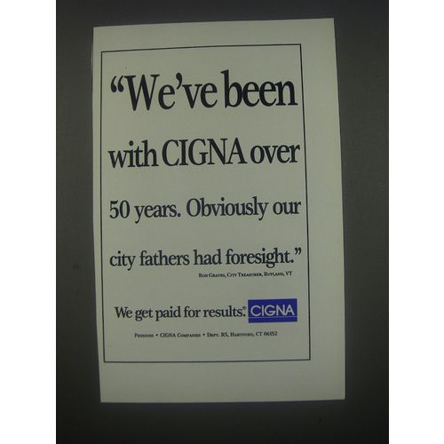1991 CIGNA Companies Ad - We've been with CIGNA over 50 years