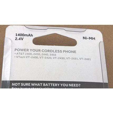Radio Shack 1400 mAh 2.4V cordless phone battery - 2302346 - FREE SHIP Vtech VT