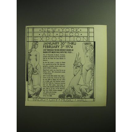 1974 New York Art Deco Exposition Advertisement