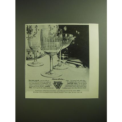 1974 Baccarat Crystal, Ceralene China and Christofle Silver Advertisement