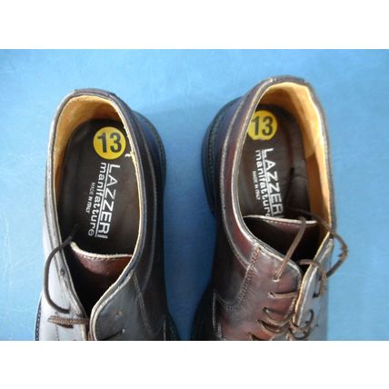 LAZZERI MANIFATTURE OXFORDS MENS DRESS SHOES 13 M BROWN LEATHER ITALY 5226