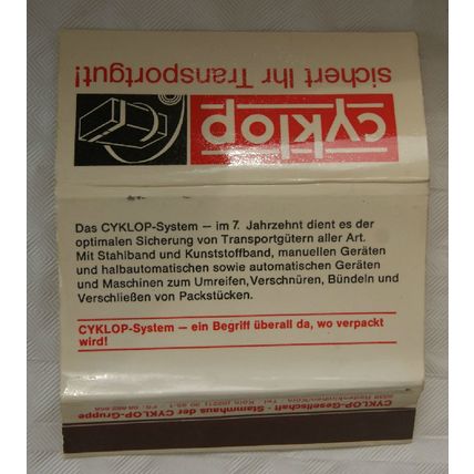 Matchbook Cyklop - sichert lhr Transportgut