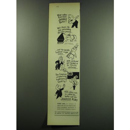 1949 Sugar Manufacturers' Association of Jamaica Ad - What makes Rum better