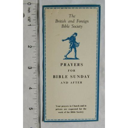 Vintage bookmark - British & Foreign Bible Society, Prayers for Bible Sunday