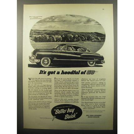 1950 Buick Car Ad - It's got a hoodful of go