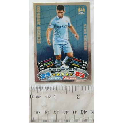2011/12 Topps Match Attax Trading Card - Sergio Arguero, Manchester City, Star