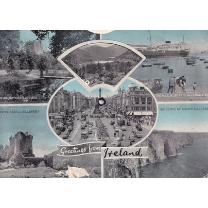 Greetings From Ireland Clock Mechanical Rare Postcard