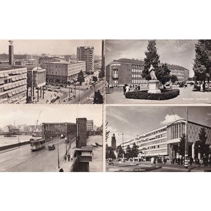 Rotterdam Coolsingel 4x Real Photo Postcard s