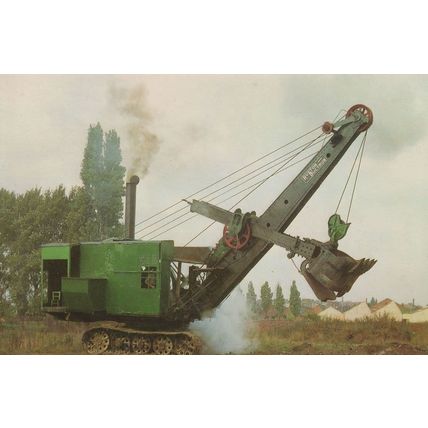 80 Ton Steam Shovel Lorry Leicester Museum Postcard