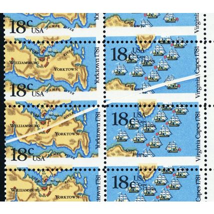 1938a, MNH Block/20 - Pre Printing Paper Folds & Color Shift Errors Stuart Katz