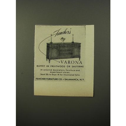 1954 Fancher Furniture Varona Buffet Advertisement