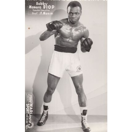 Bobby Kamara Diop African Guinea Boxer Old Publicity Photo Card