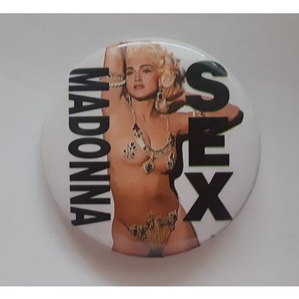 1990s Madonna 1 1/2" Inch Pin Back Button SEX See Through Bikini Licensed