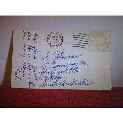used QSL card ALBUQUERQUE, NEW MEXICO 1948 =