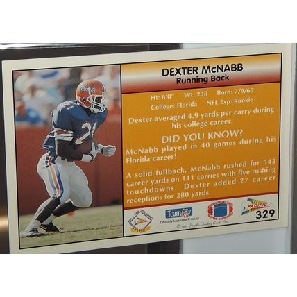1992 Pacific DEXTER MCNABB (Florida/Packers) Rookie Card #329